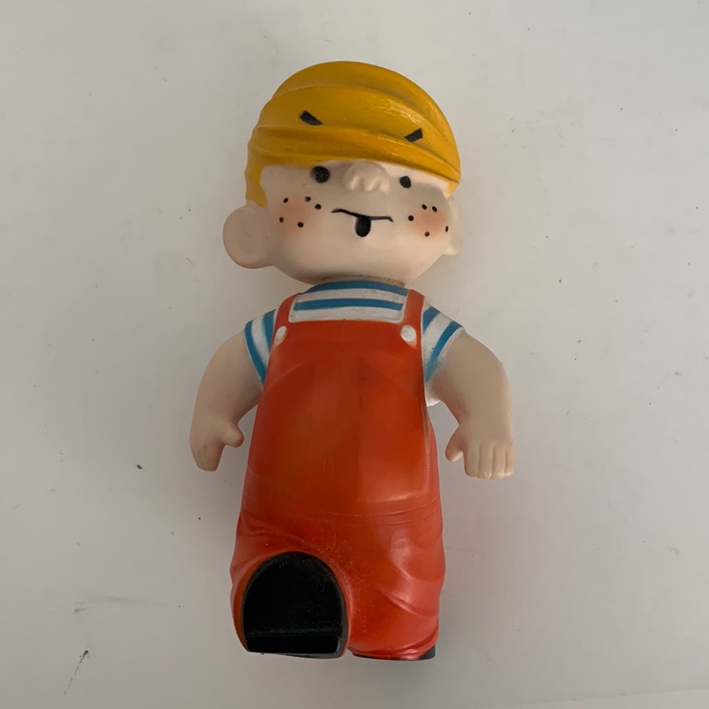 Vintage Dennis the Menace figurine, rubbery plastic, 1959
